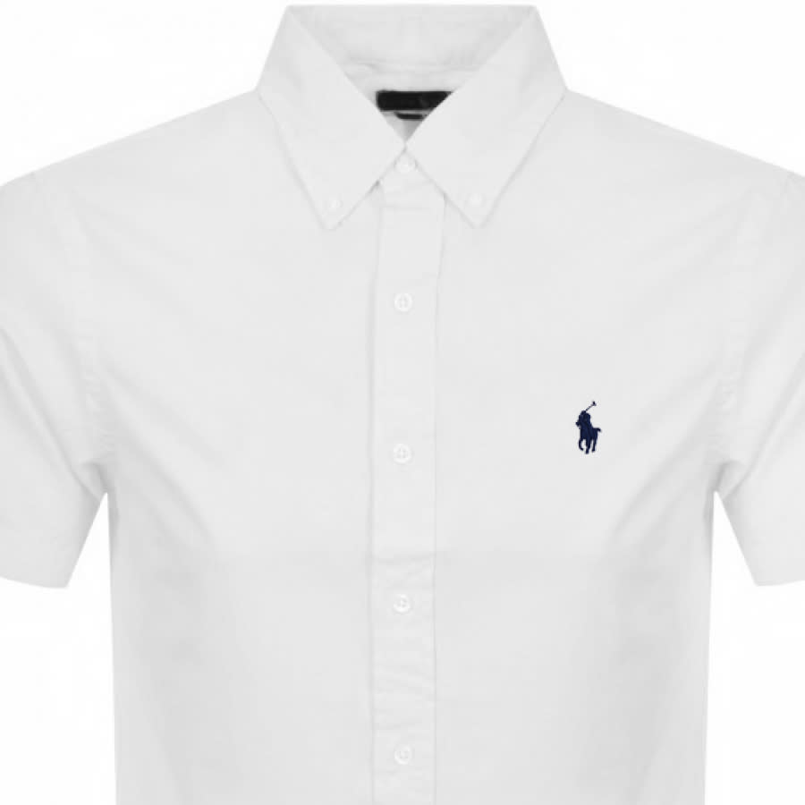 Alternative Image for ProductRalph Lauren Slim Fit Short Sleeve Shirt White2
